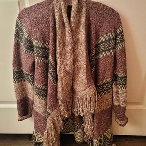 Knox Rose boho open front cardigan with fringe
